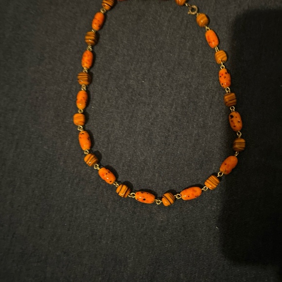 Jewelry - Orange Beaded Women's Necklace - Unbranded